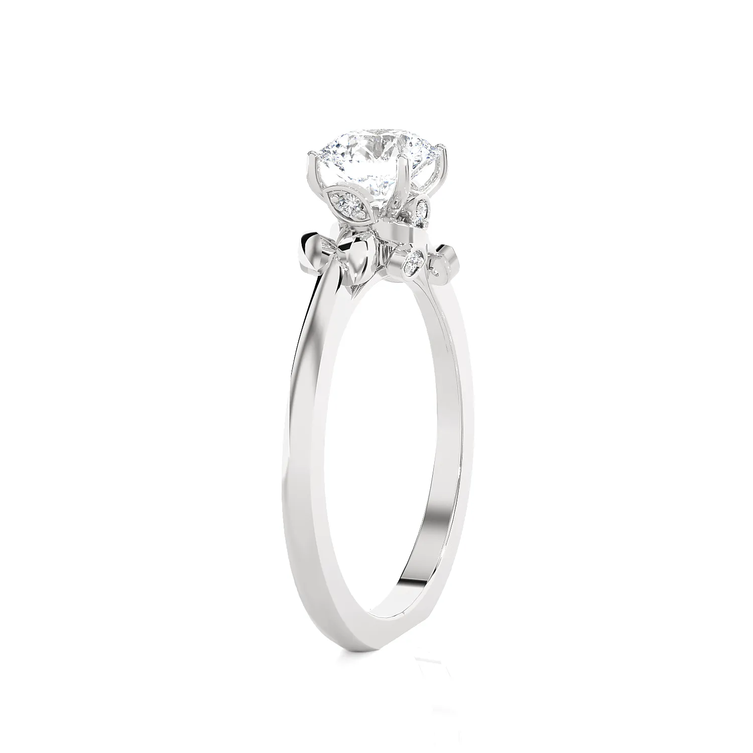 Round Lab Grown Diamond Solitaire Engagement Ring