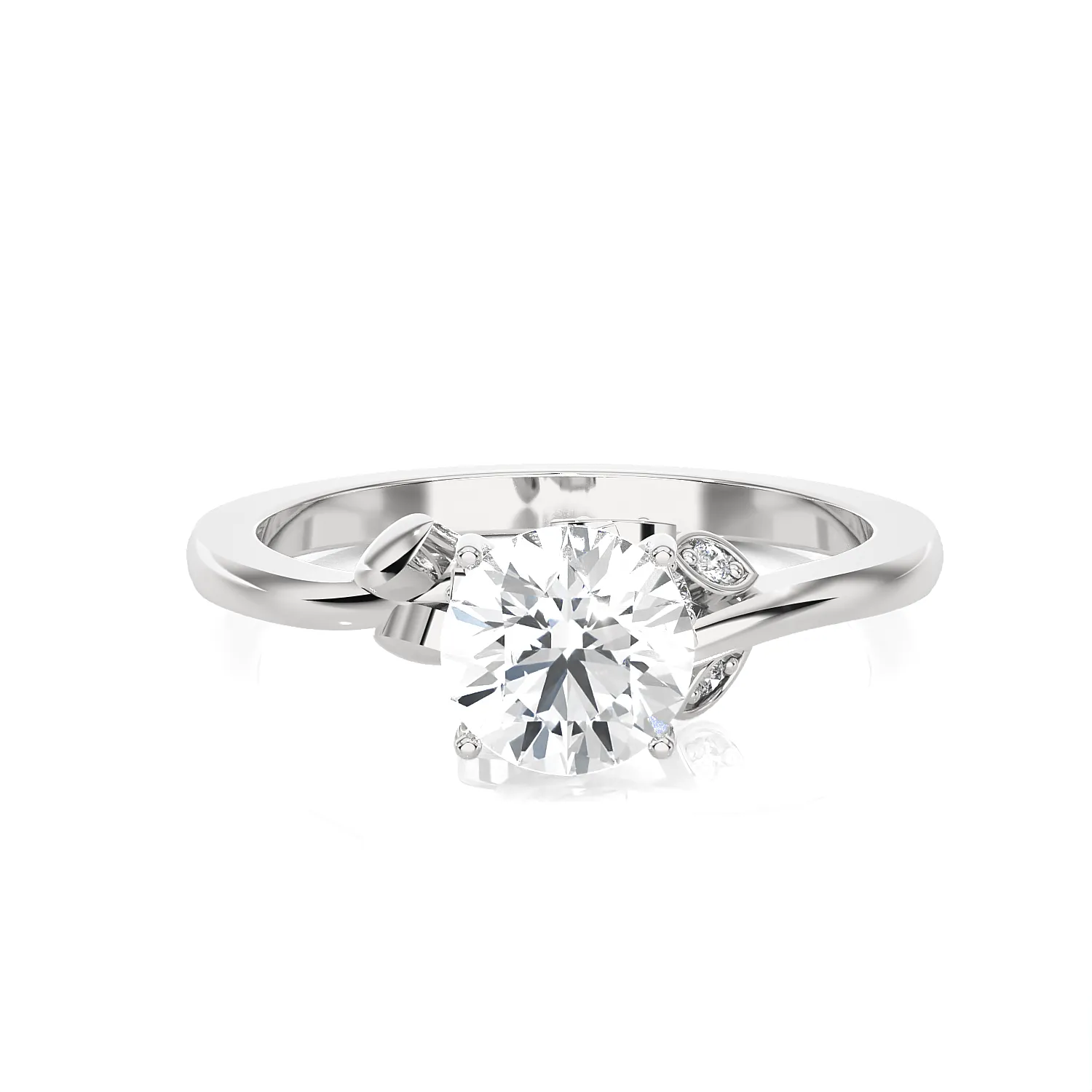 Round Lab Grown Diamond Solitaire Engagement Ring