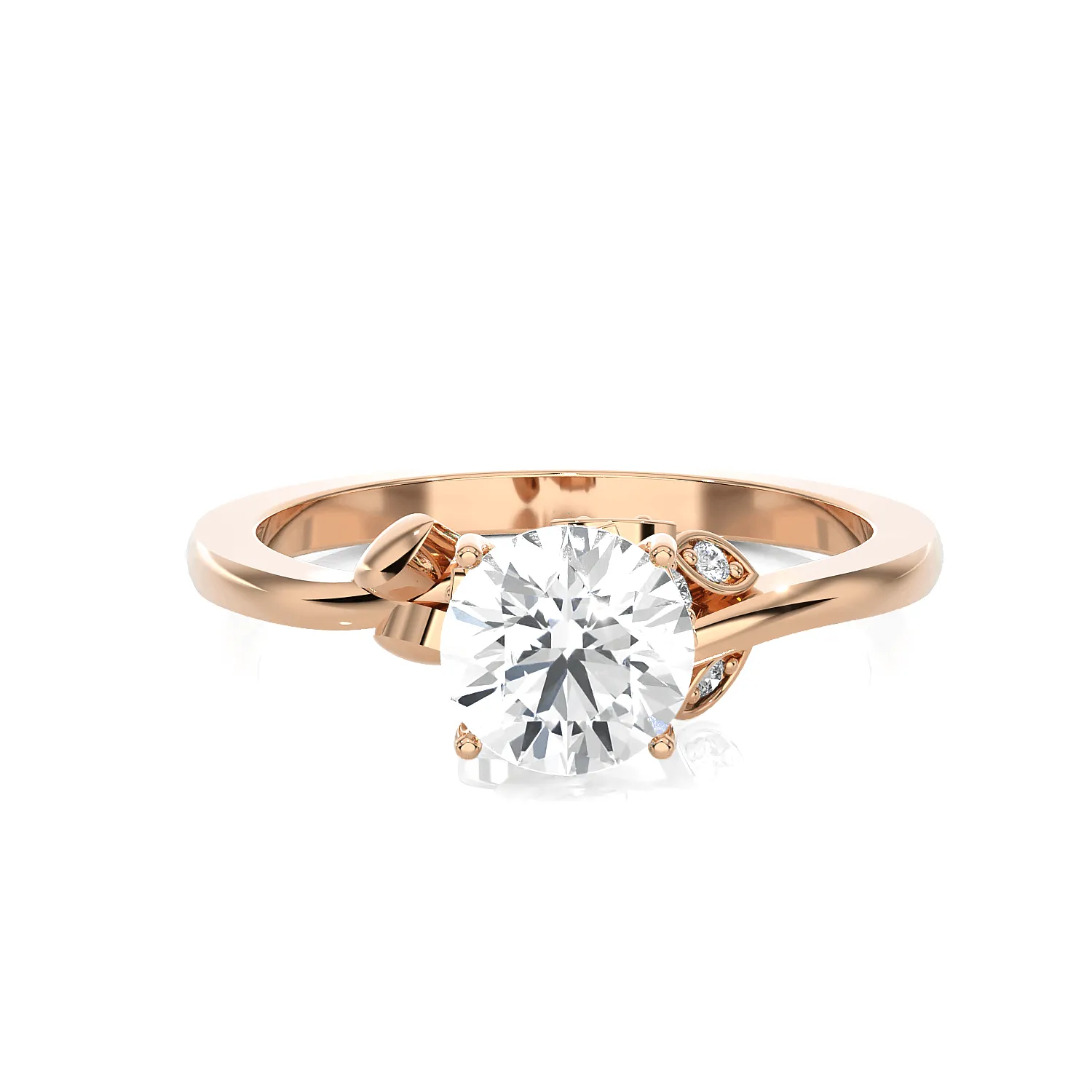 Round Lab Grown Diamond Solitaire Engagement Ring