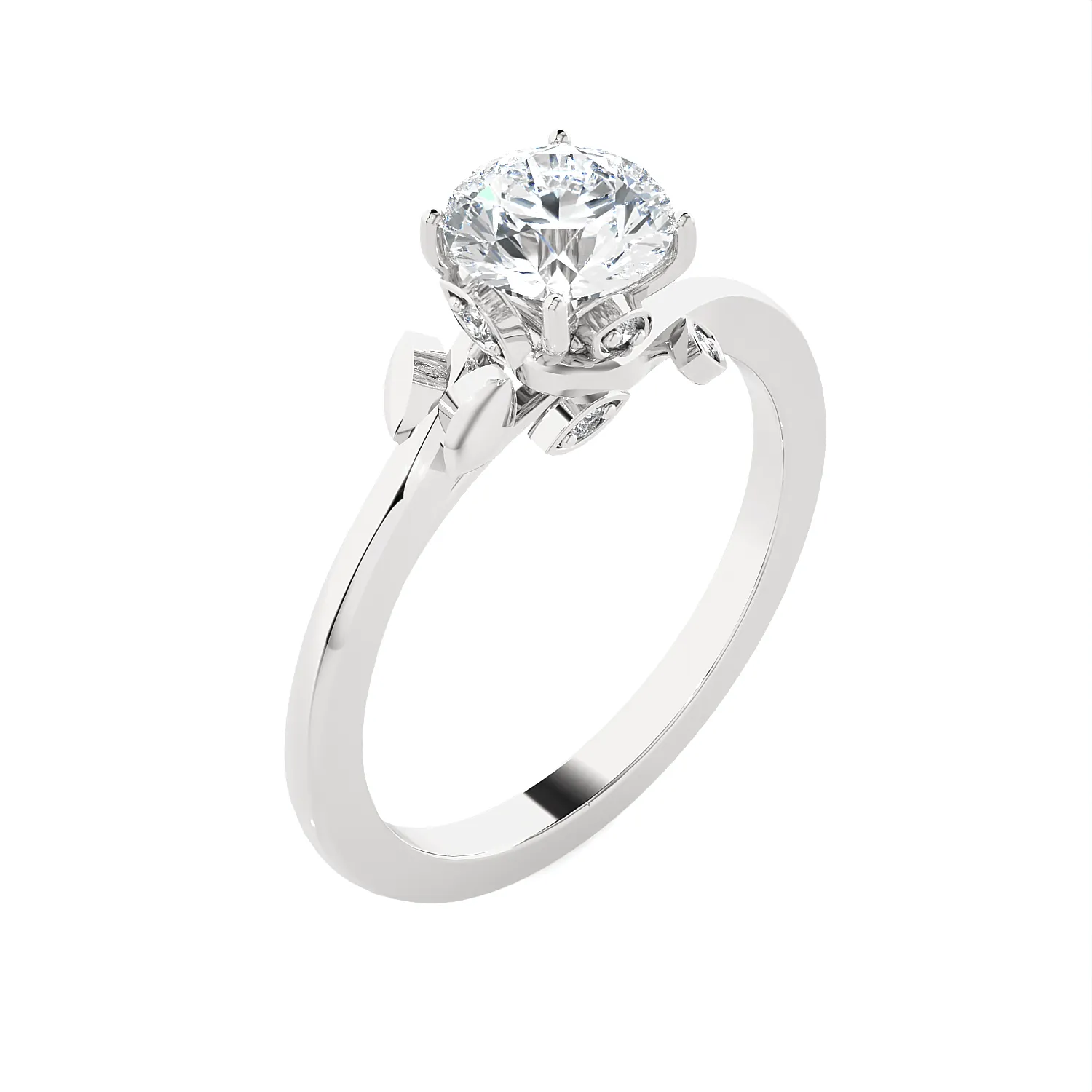 Round Lab Grown Diamond Solitaire Engagement Ring