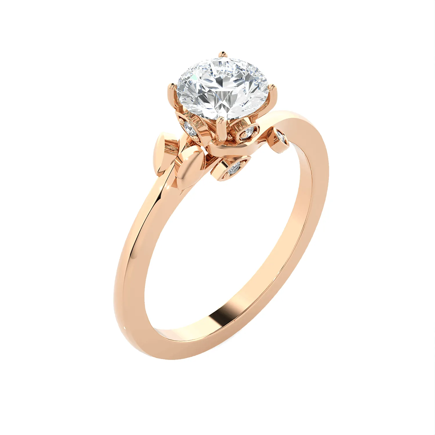 Round Lab Grown Diamond Solitaire Engagement Ring