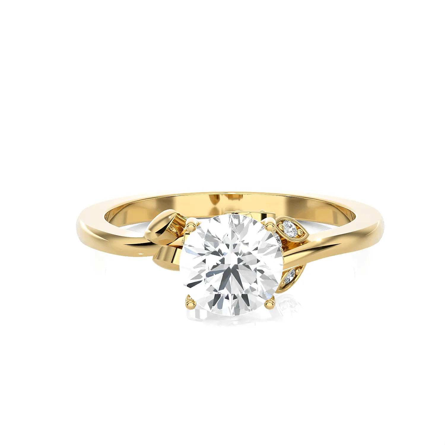 Round Lab Grown Diamond Solitaire Engagement Ring