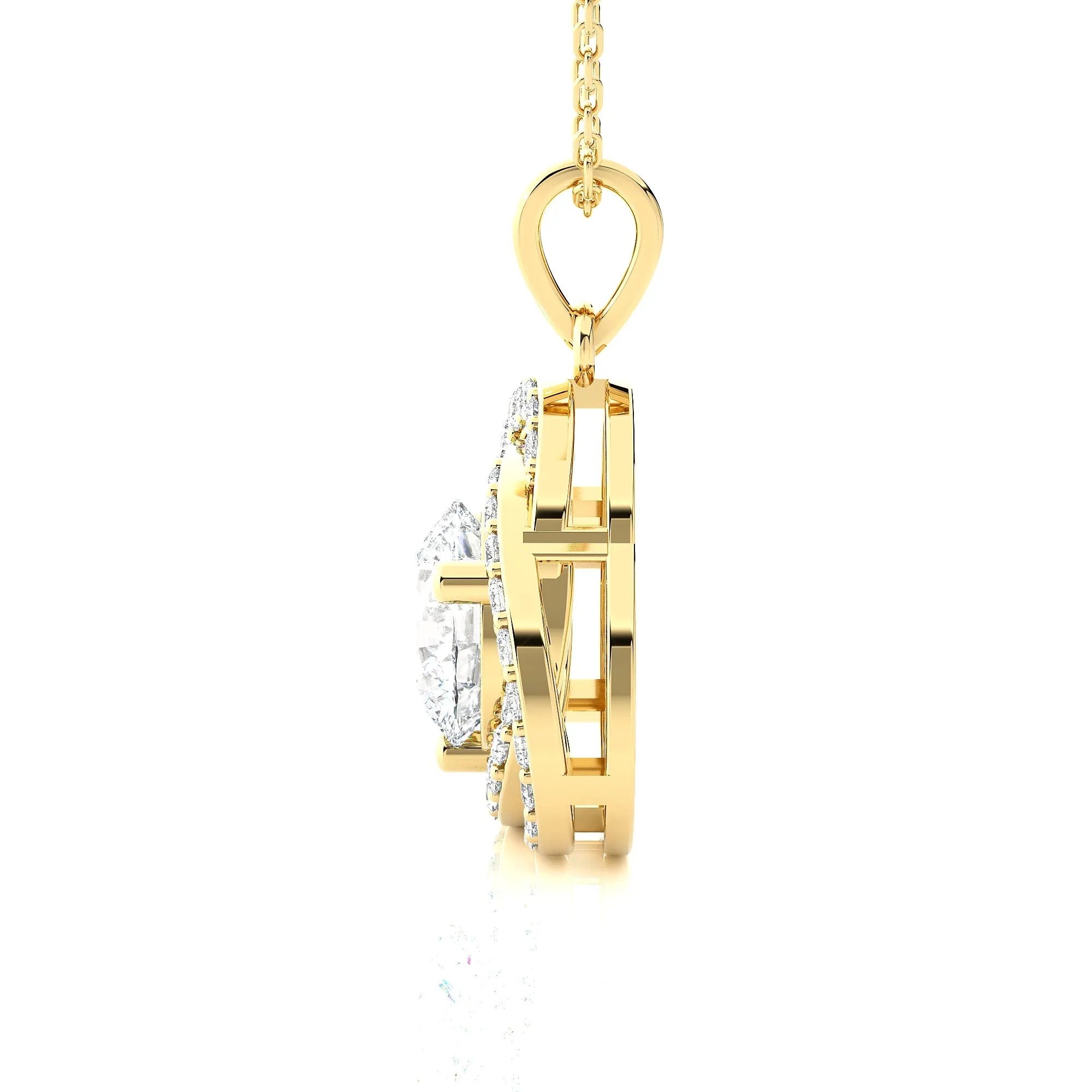 Round Lab Grown Diamond Solitaire Pendant