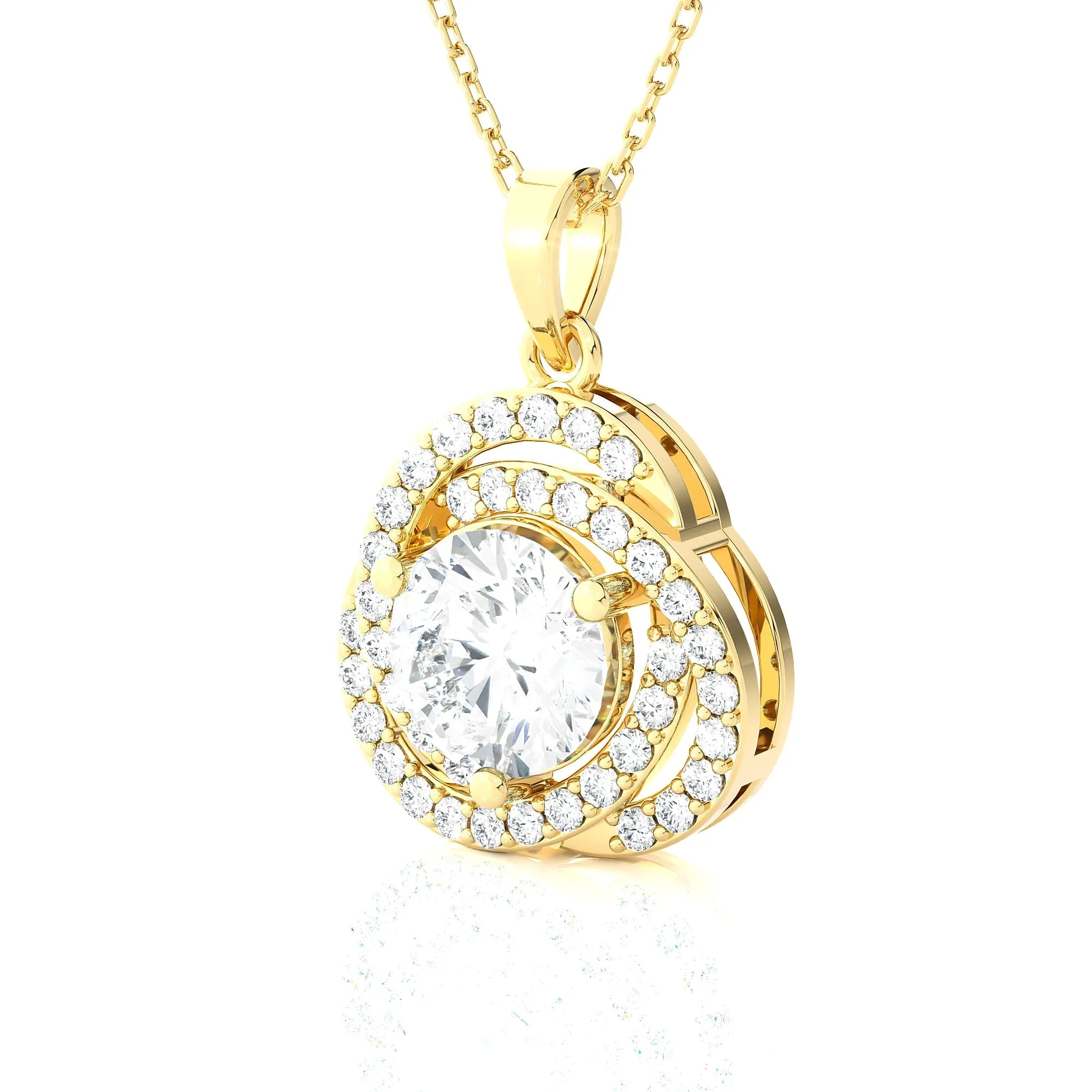 Round Lab Grown Diamond Solitaire Pendant