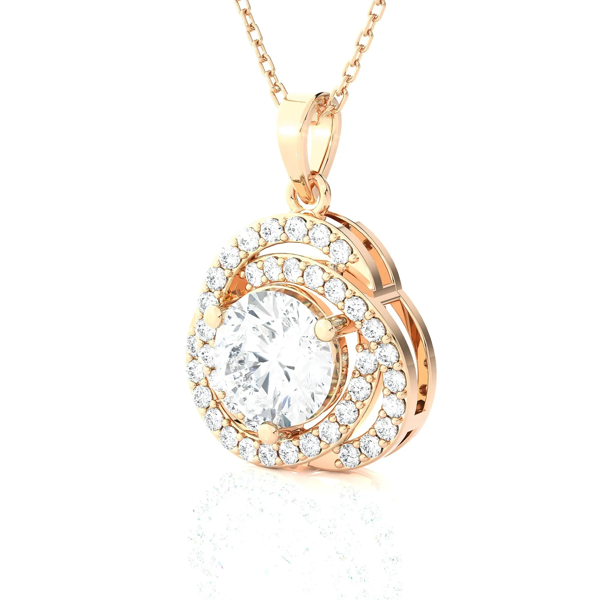 Round Lab Grown Diamond Solitaire Pendant