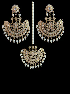 Saha chandbali tika in shell pearls ( SHIPS IN 4 WEEKS  )