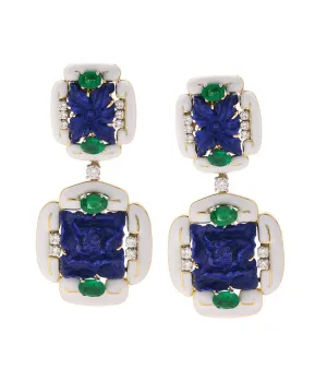 Scroll Garden Earrings, Lapis Lazuli