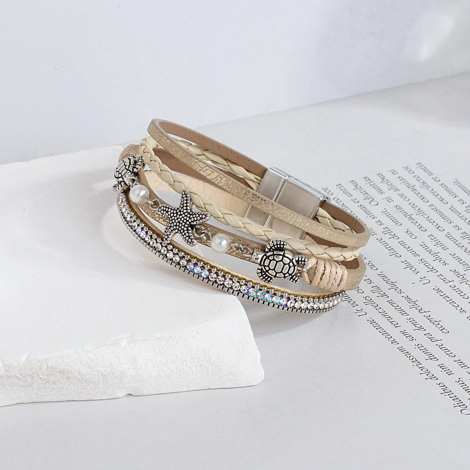 'Sea Life' Charm Cuff Bracelet - gold