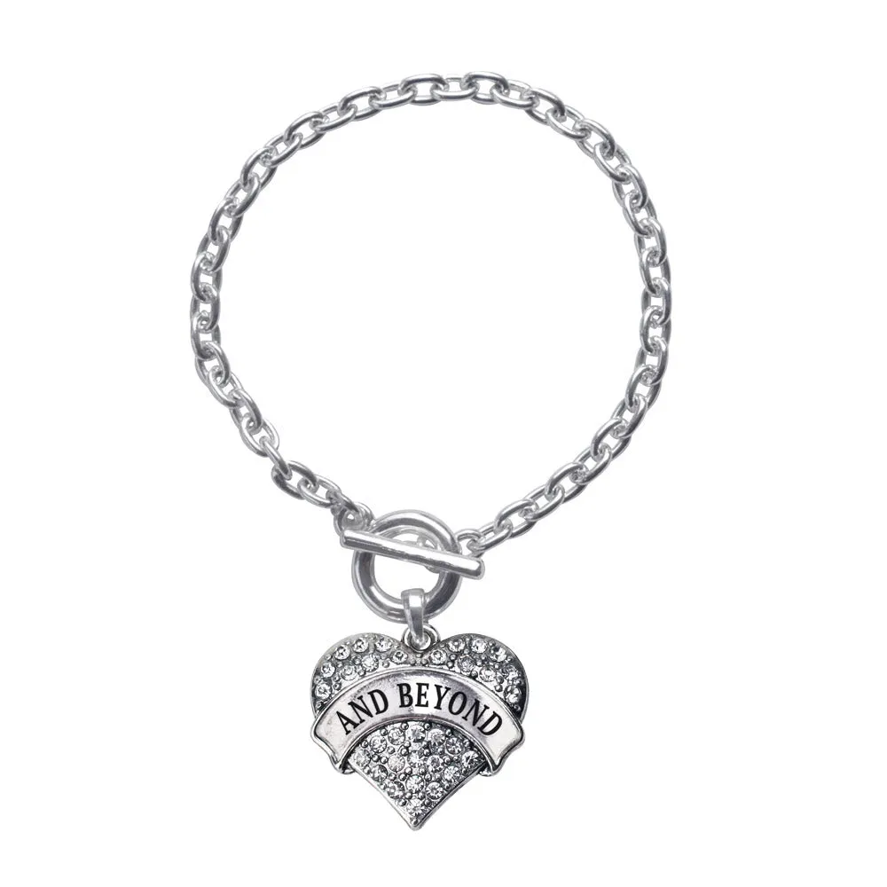 Silver And Beyond Pave Heart Charm Toggle Bracelet