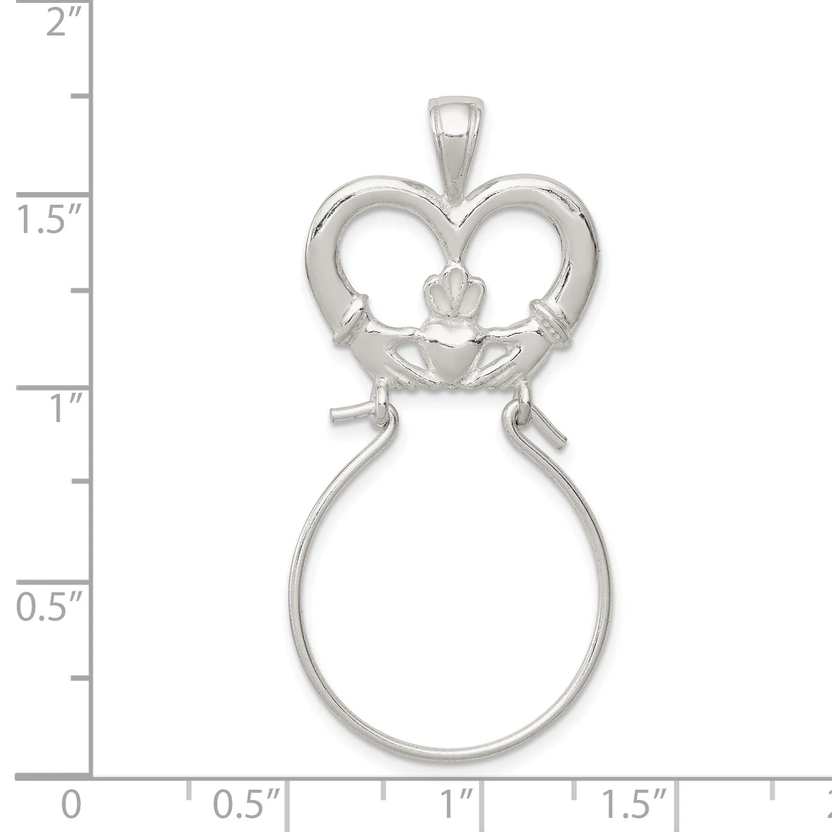 Silver Claddagh Design Charm Holder Pendant