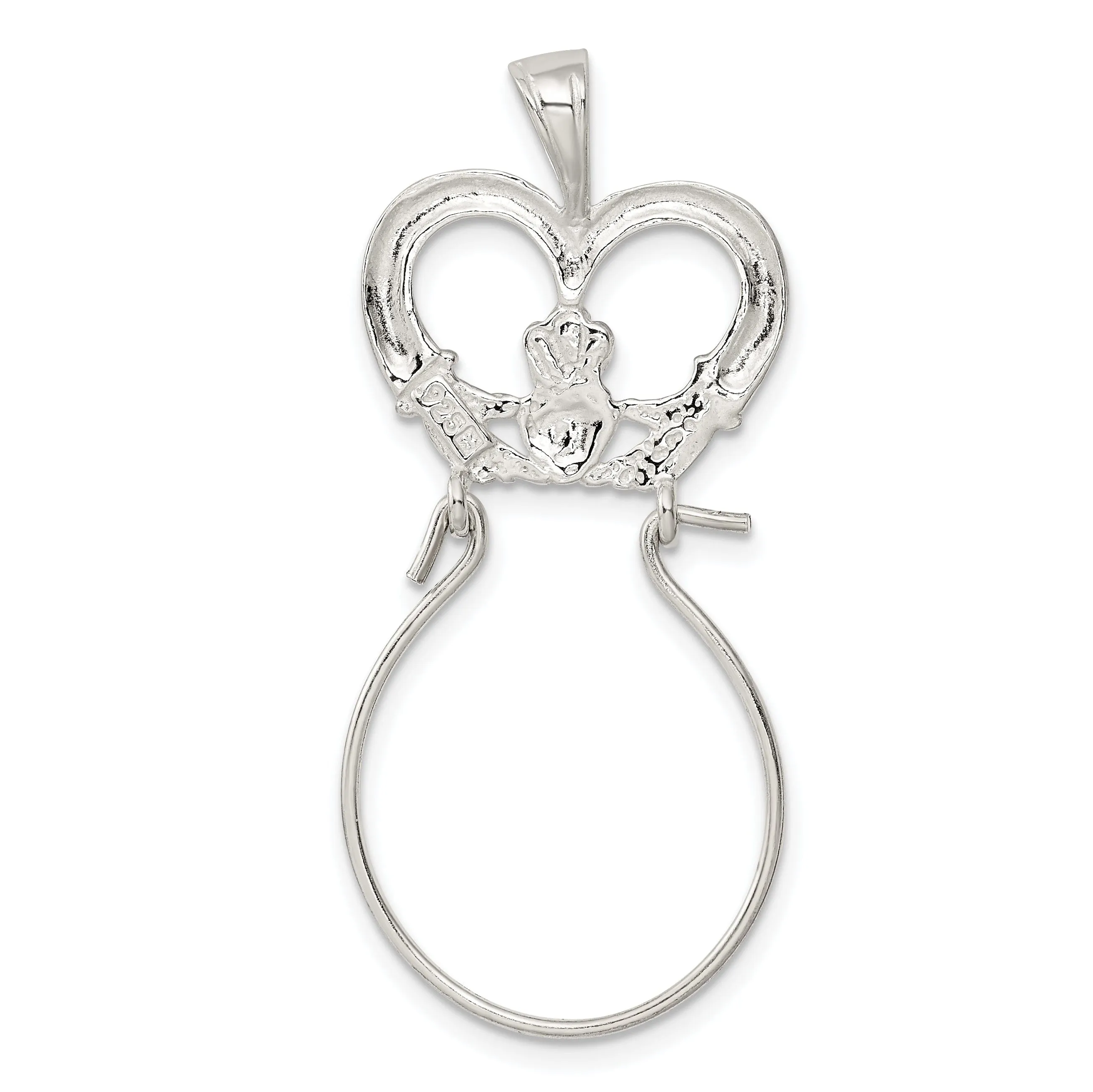 Silver Claddagh Design Charm Holder Pendant