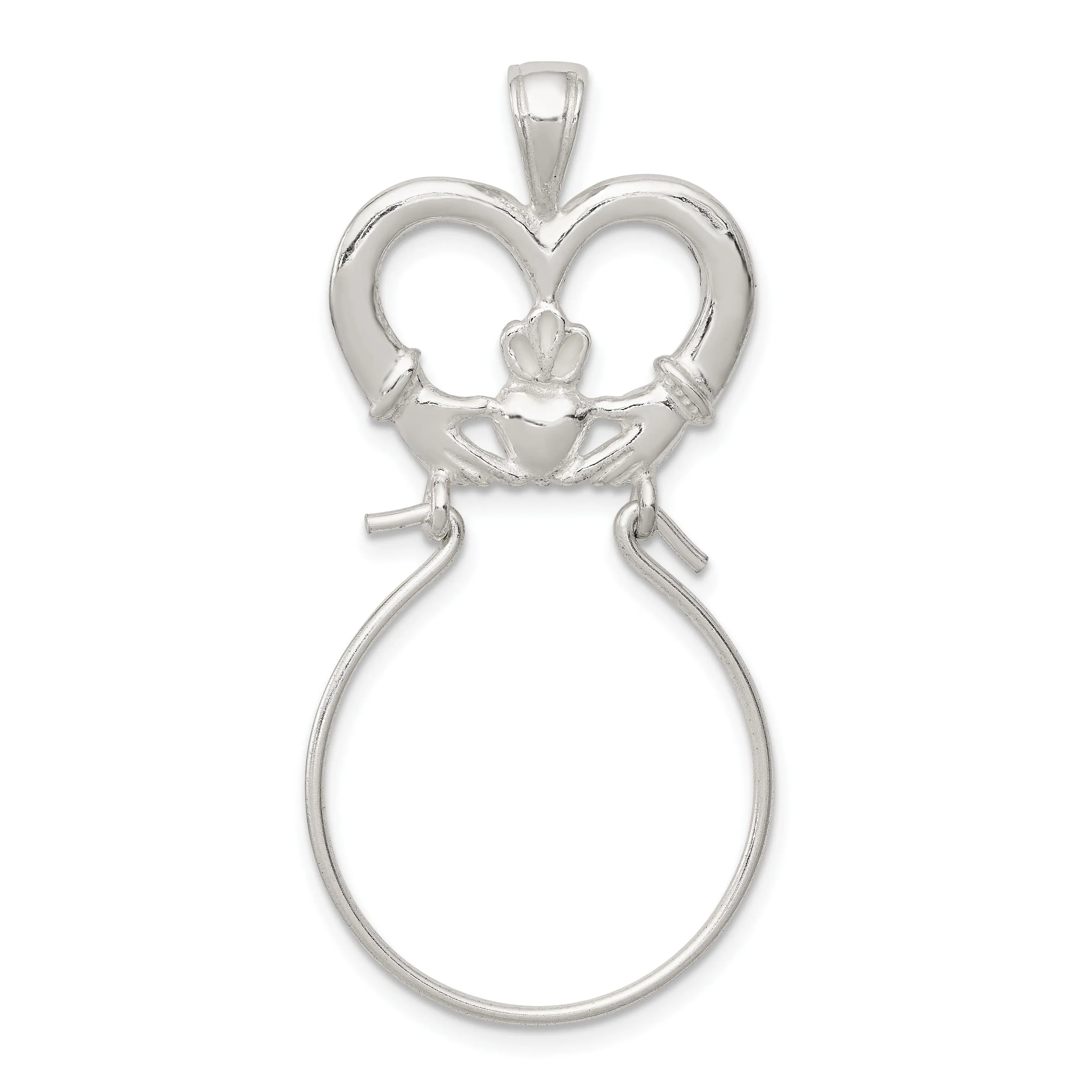 Silver Claddagh Design Charm Holder Pendant