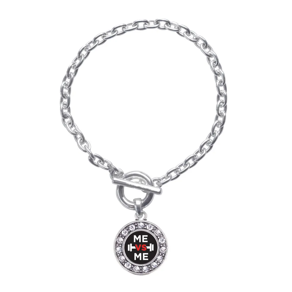 Silver Me vs Me Circle Charm Toggle Bracelet