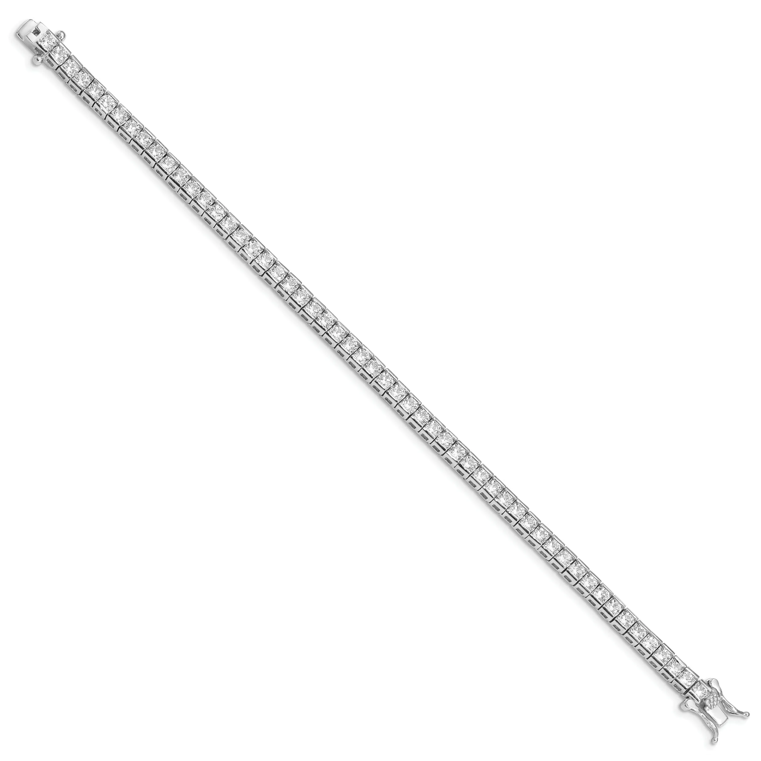 Silver Polished Rhodium Open Back C.Z Bracelet