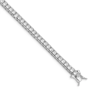 Silver Polished Rhodium Open Back C.Z Bracelet