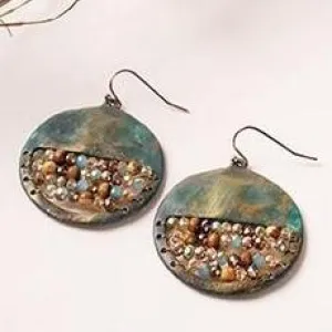 Simply Noelle Metal and Beaded Circle Earrings