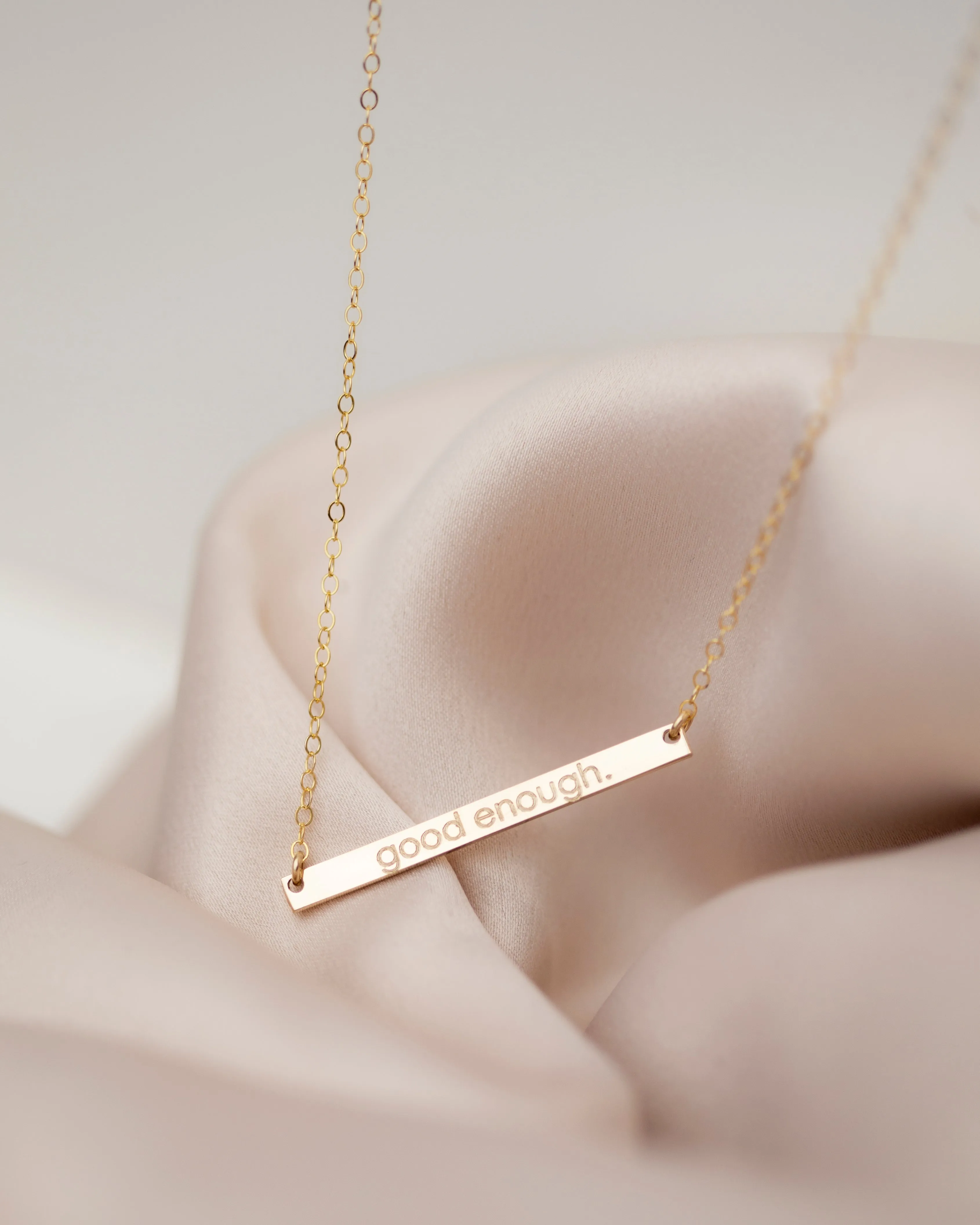 Skinny Name Bar Plate Necklace