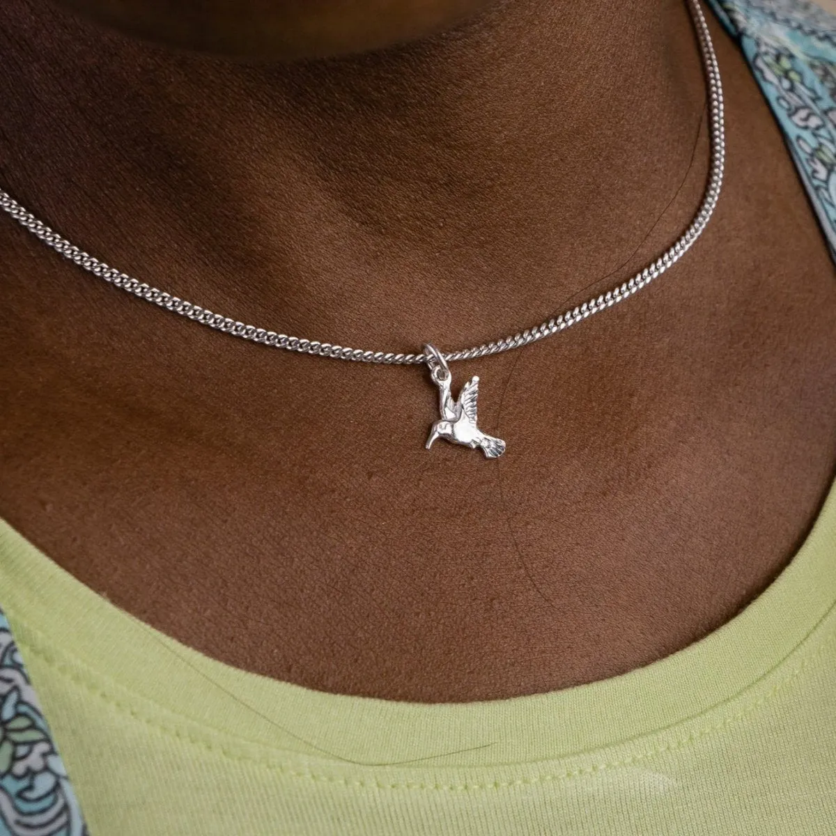 Small  Humming Bird Pendant with Chain