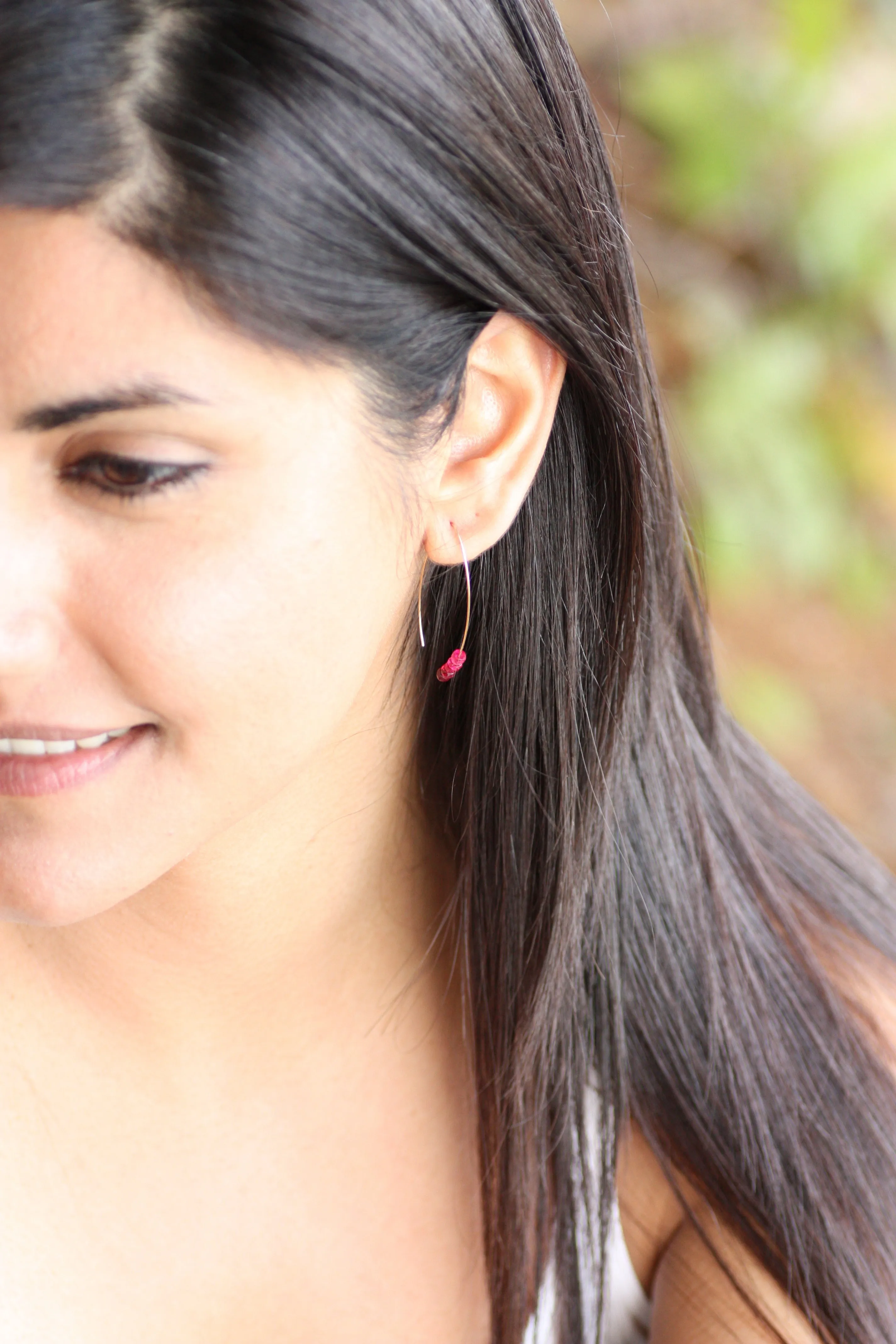 Smoky Quartz Marquise Earrings in Rose Gold