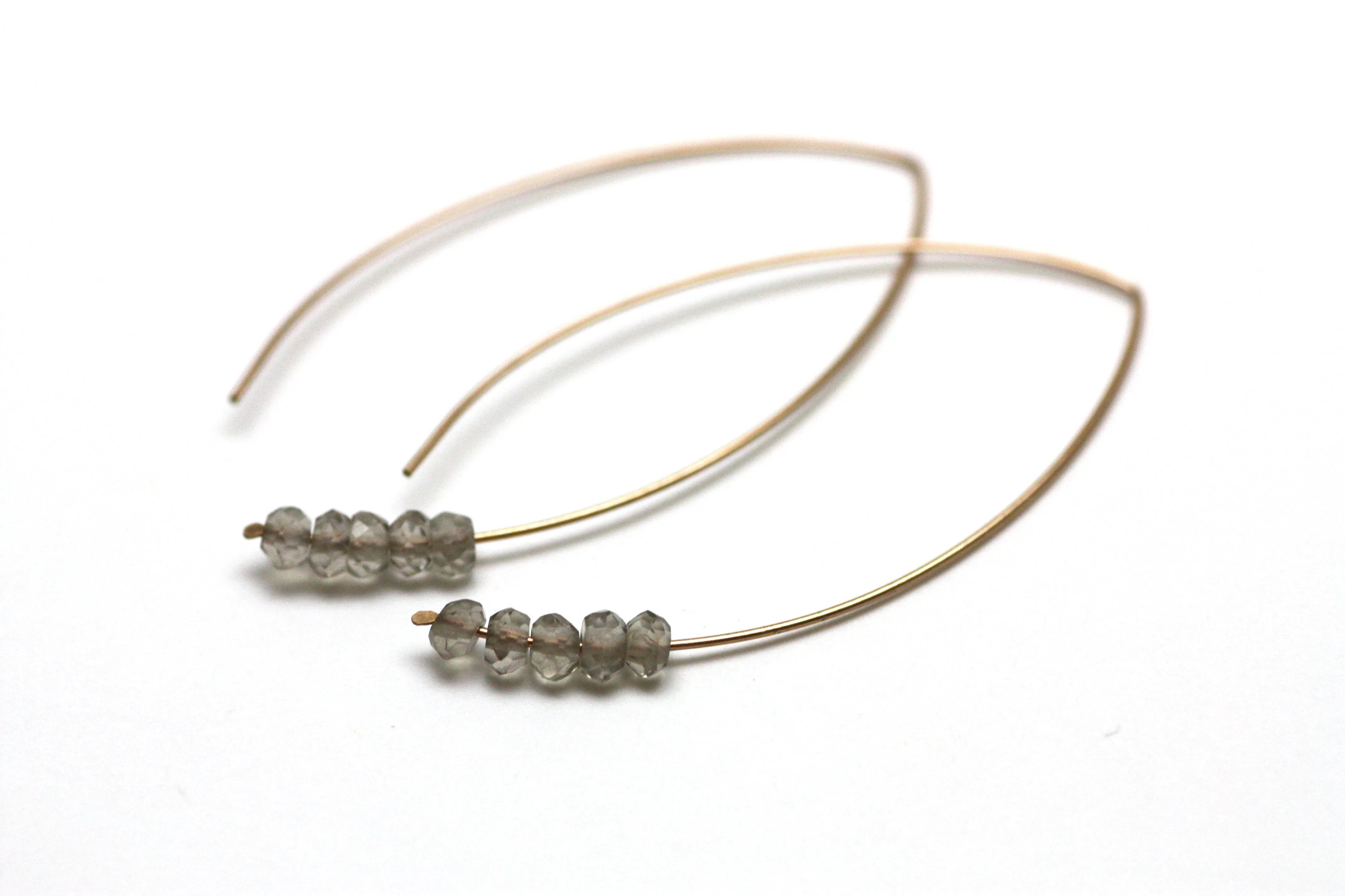 Smoky Quartz Marquise Earrings in Rose Gold