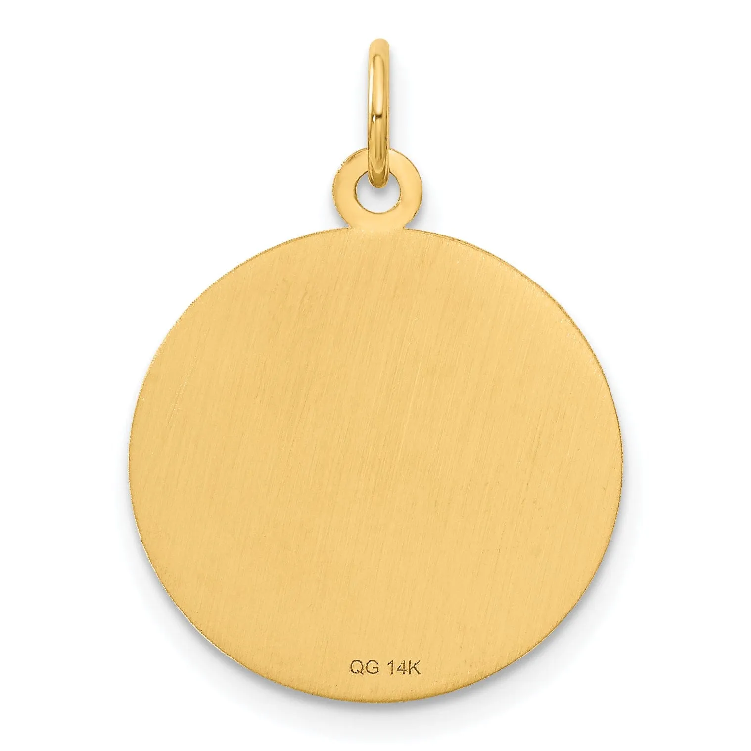 Solid 14k Yellow Gold Caduceus Disc Pendant