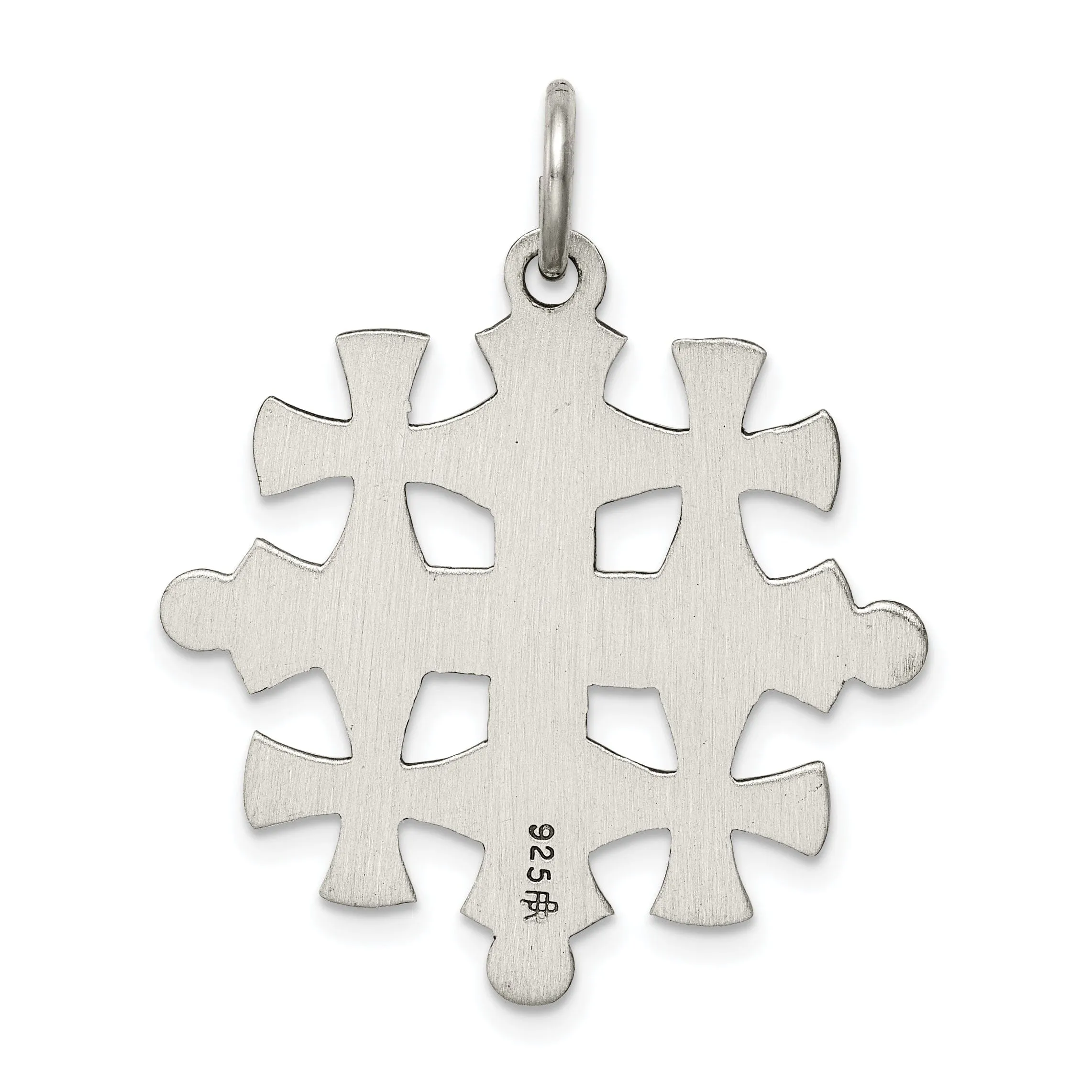 Solid Sterling Silver Jerusalem Cross Pendant