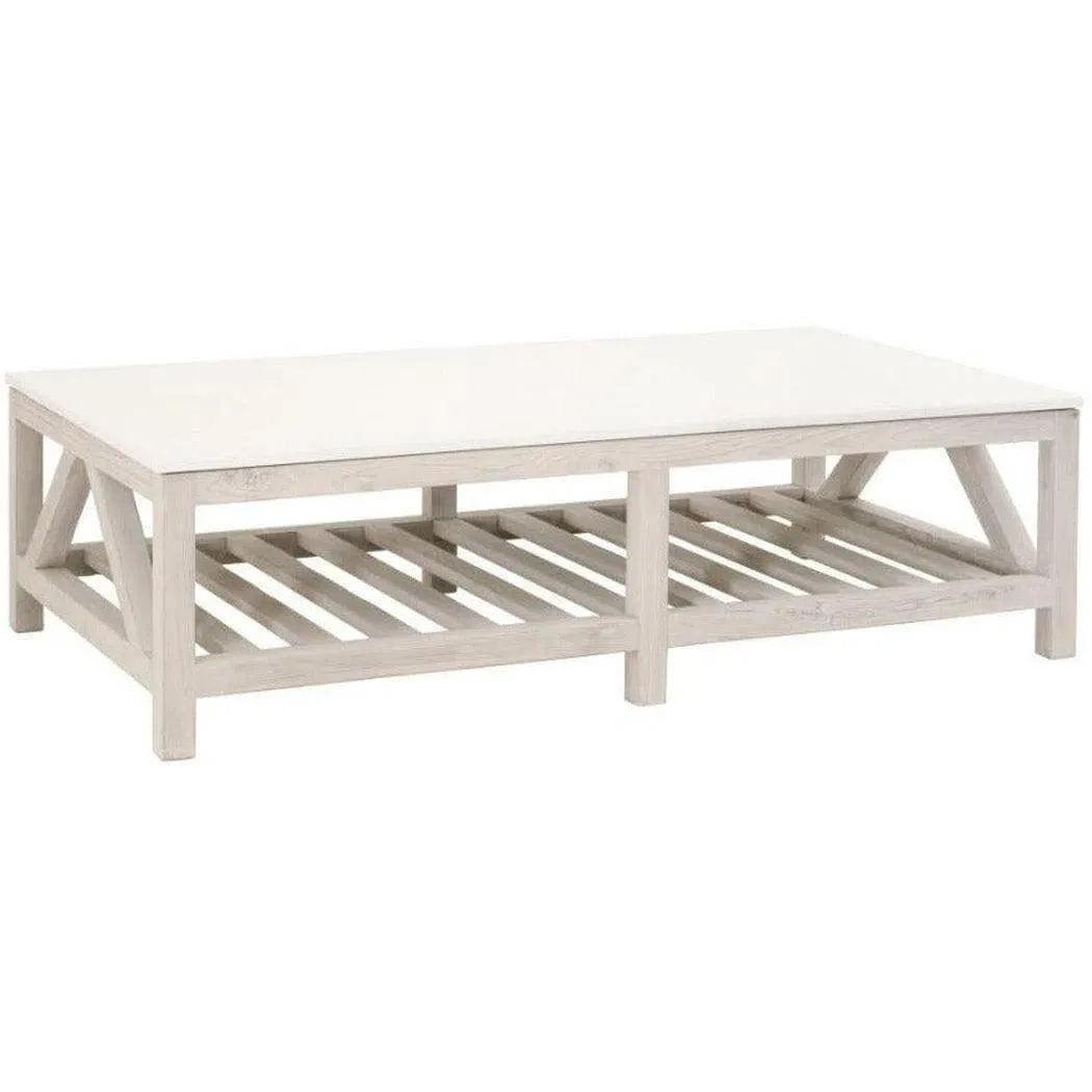 Spruce Rectangle Coffee Table Reclaimed Pine White Quartz