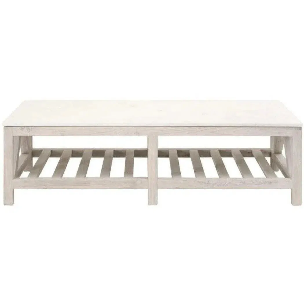 Spruce Rectangle Coffee Table Reclaimed Pine White Quartz