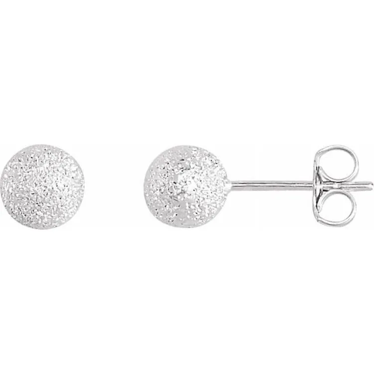 Sterling Silver 6 mm Stardust Ball Earrings