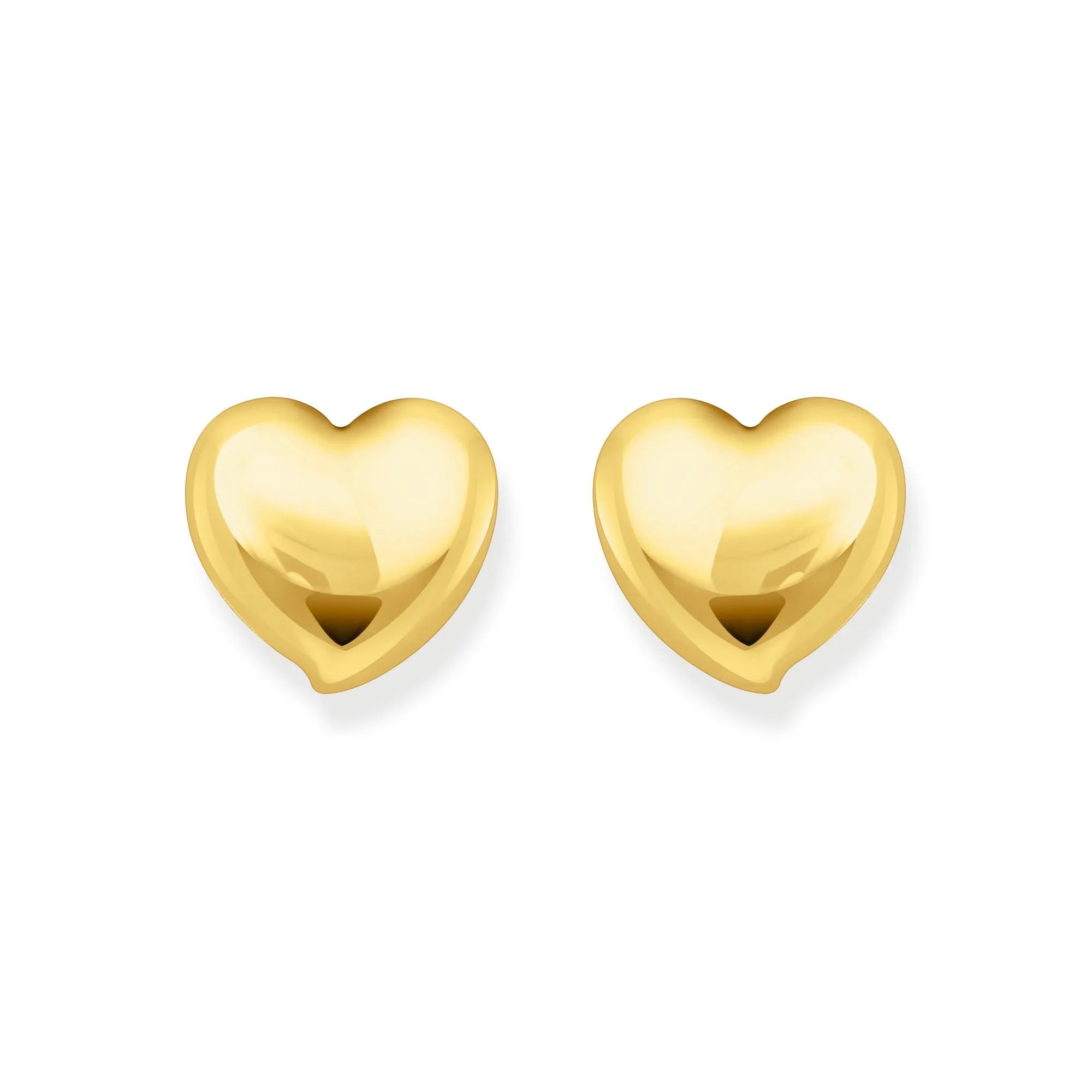 Sterling Silver Bold Elegance Gold Plated Heart Shaped Earrings H2302-413-39