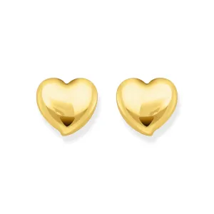 Sterling Silver Bold Elegance Gold Plated Heart Shaped Earrings H2302-413-39