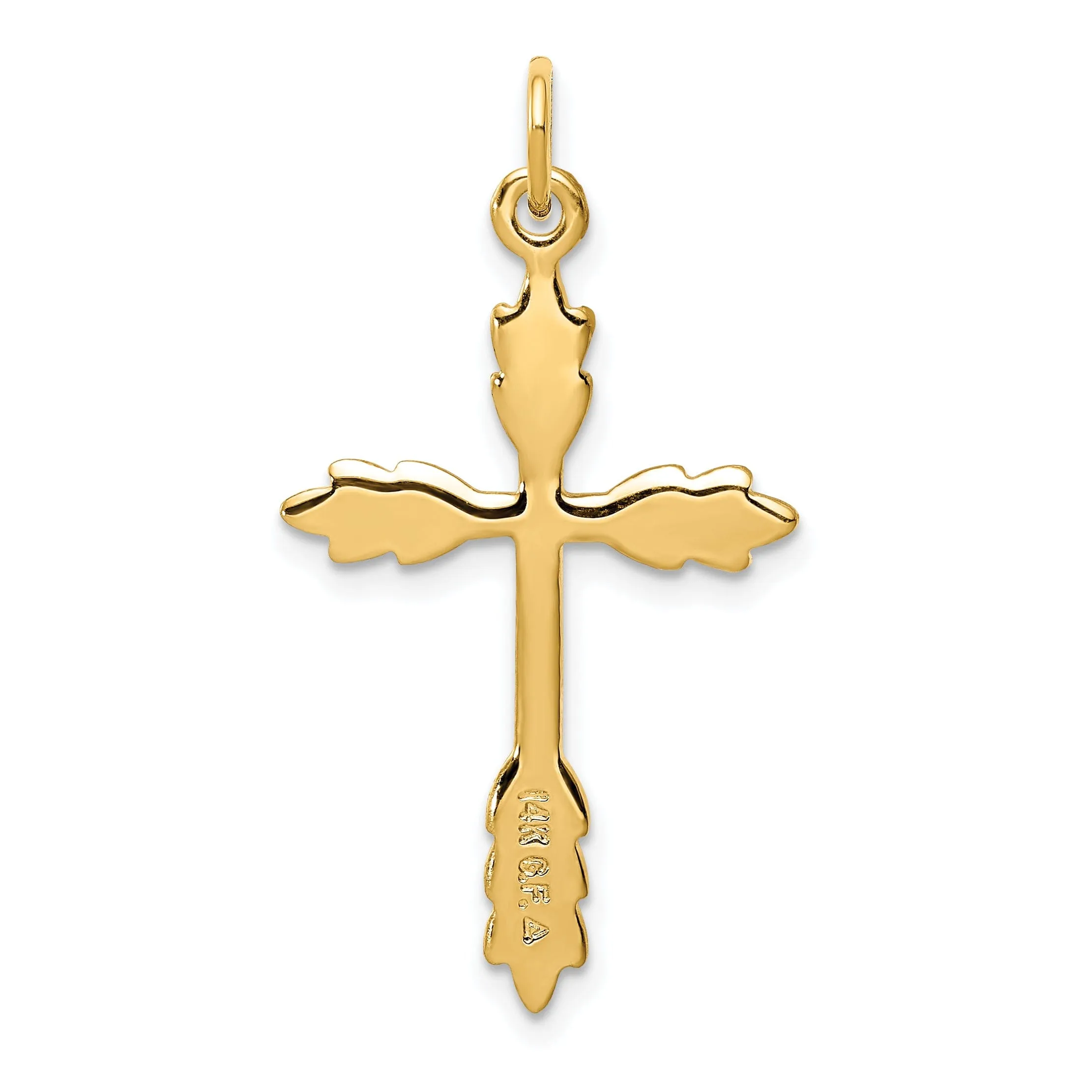 Sterling Silver Gold Tone Diamond-Cut Cross Pendant