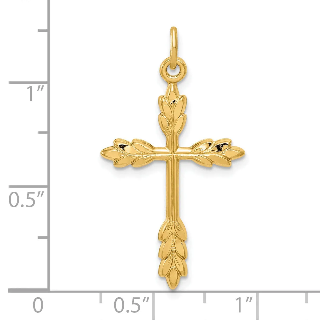 Sterling Silver Gold Tone Diamond-Cut Cross Pendant