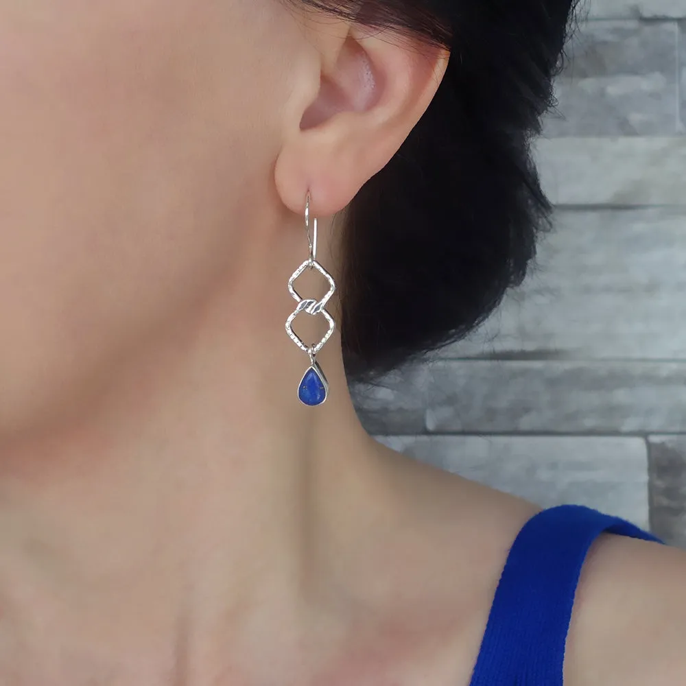 Sterling Silver Lapis Lazuli Drop Earrings