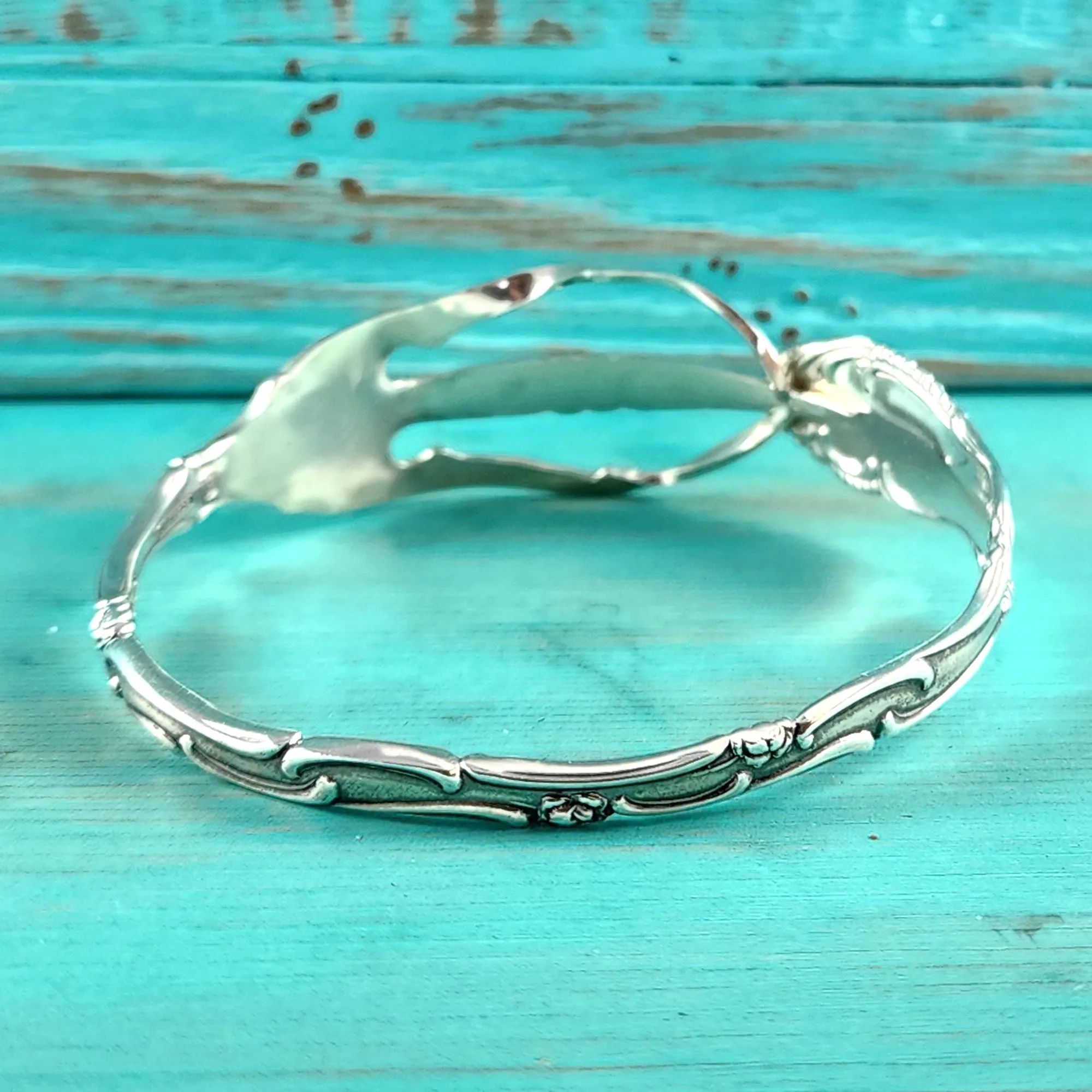 Sterling Silver Towle Old English Lettuce Serving Fork Bangle Bracelet