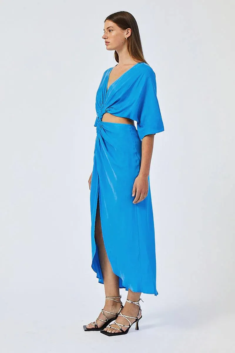 Suboo Hannah Rouched Cross Over Midi Dress - Lapis Blue