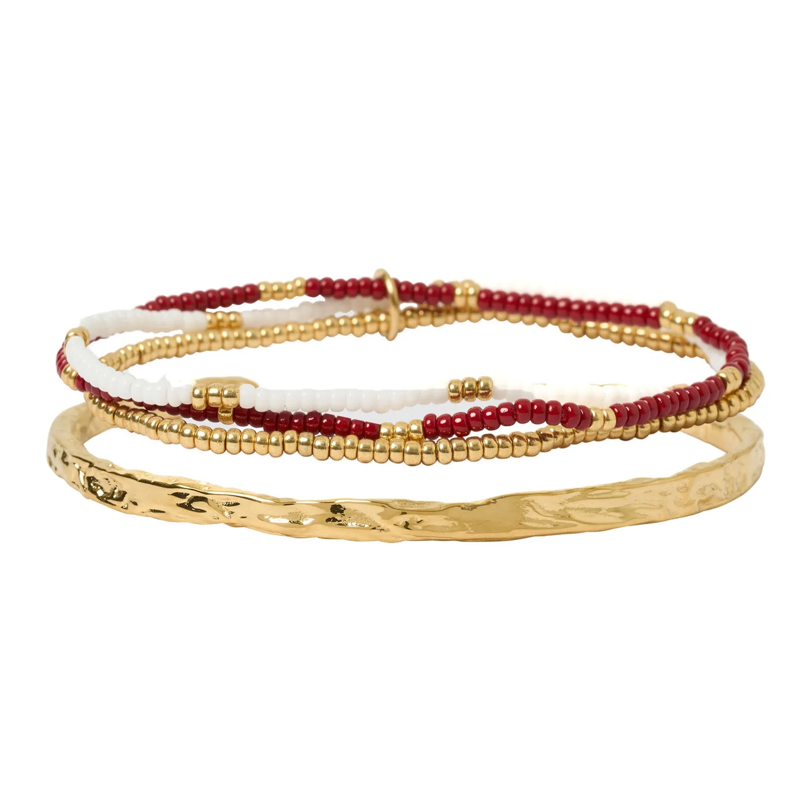 Sunshine Bracelet Stack - Burgundy