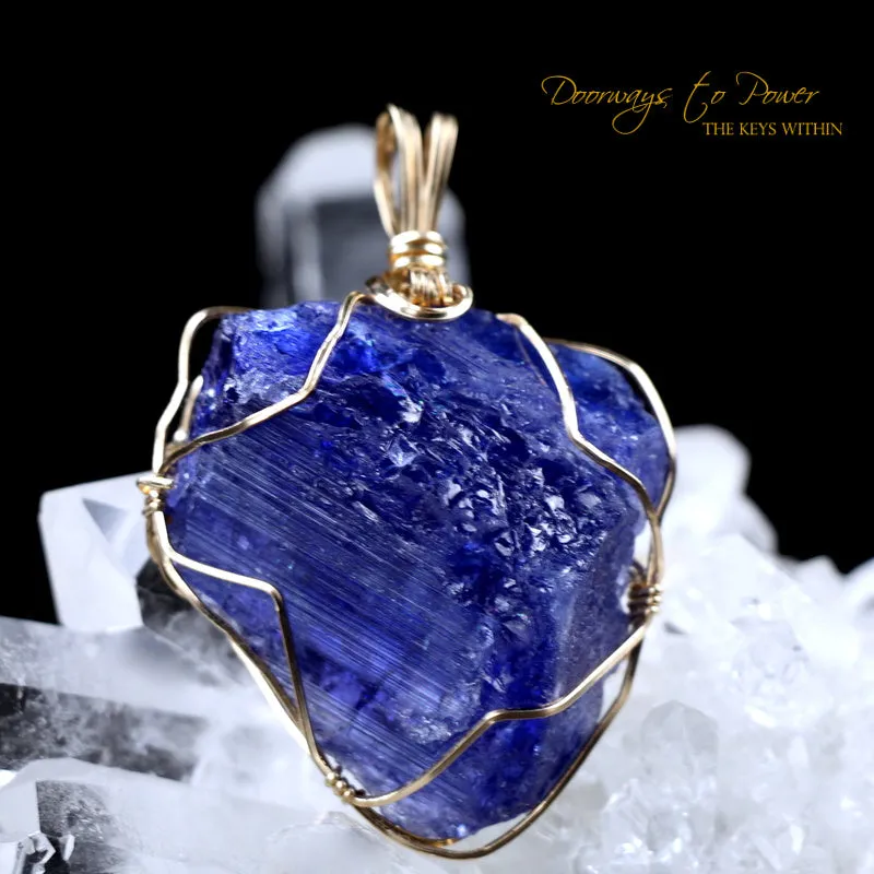 Tanzanite Synergy 12 Stone Crystal Pendant 14k RESERVED DO NOT PURCHASE~