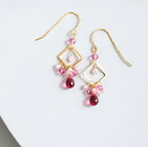 The Pixy Earring - Dark Pink Tourmaline