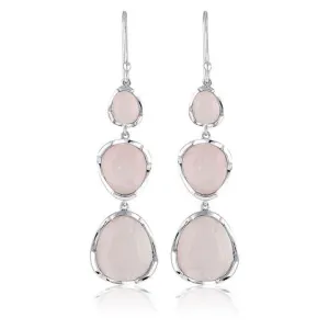 TO THE POWER OF THREE EARRINGS - ROSE QUARTZ