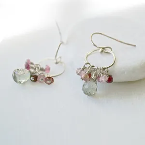 Tourmaline, Smoky Quartz & Sterling Silver Earrings