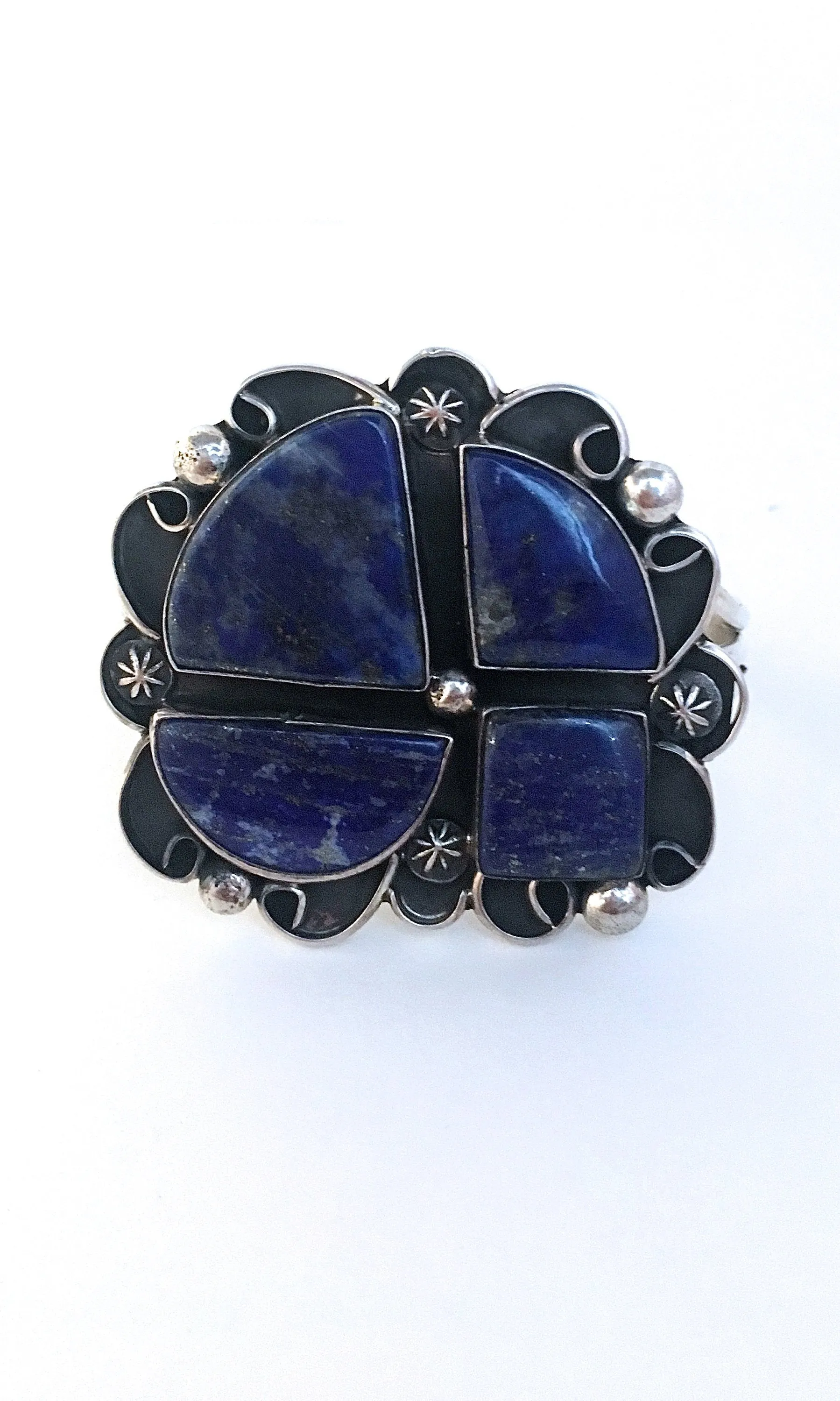 TRUE BLUE Navajo Four Lapis Stone & Sterling Cuff