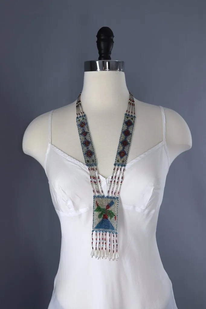 Vintage Whirling Dervish Beaded Necklace