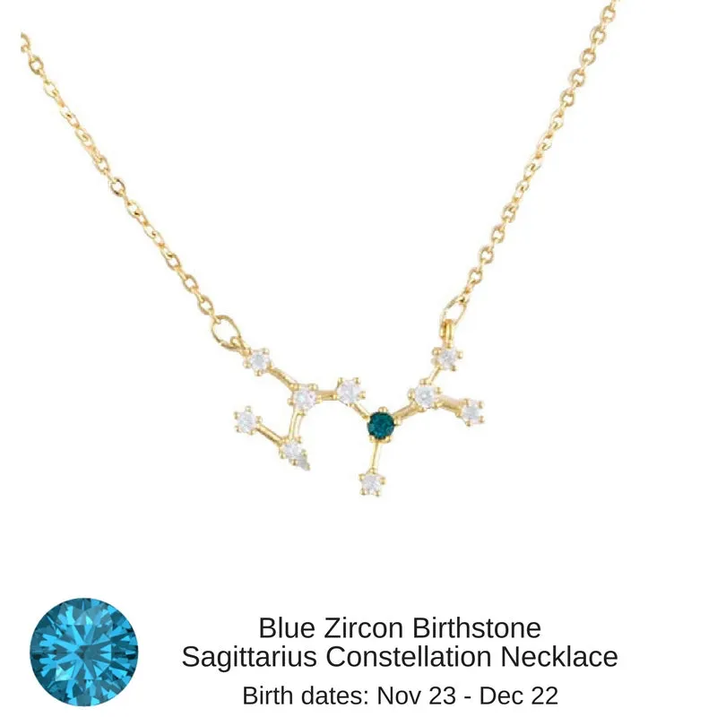 Virgo Constellation Zodiac Necklace with Sapphire Birthstone - "Star Candy"