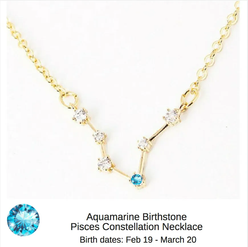 Virgo Constellation Zodiac Necklace with Sapphire Birthstone - "Star Candy"