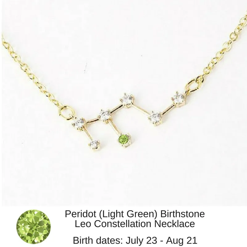 Virgo Constellation Zodiac Necklace with Sapphire Birthstone - "Star Candy"