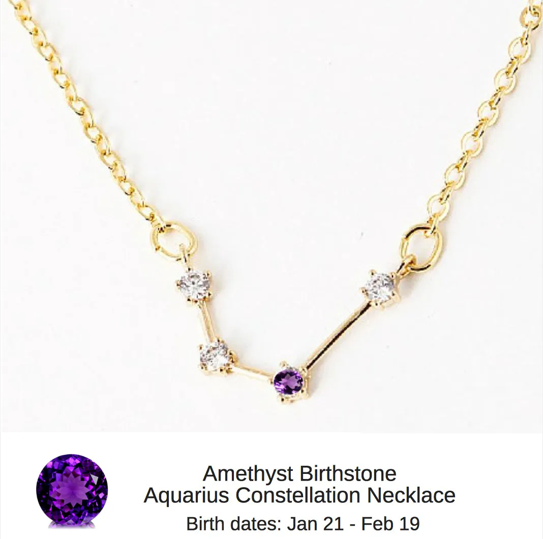 Virgo Constellation Zodiac Necklace with Sapphire Birthstone - "Star Candy"