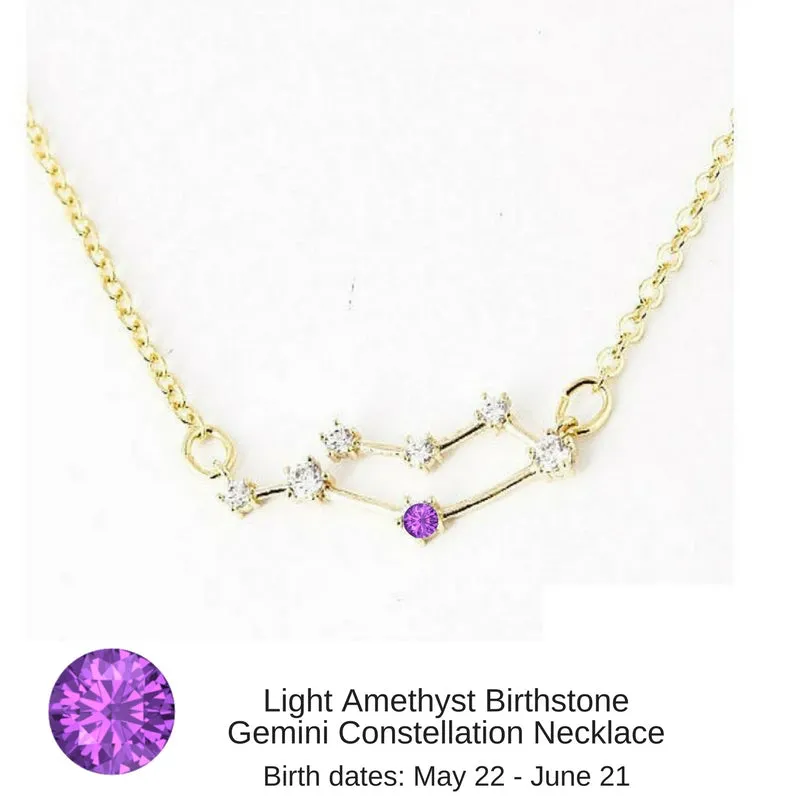 Virgo Constellation Zodiac Necklace with Sapphire Birthstone - "Star Candy"