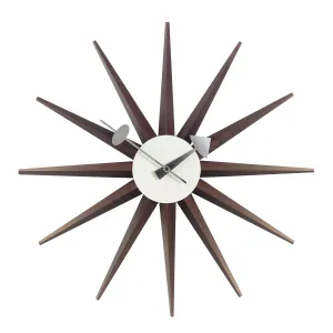 Vitra Wall Clock Sunburst Walnut