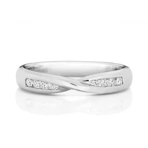 Wedding Band Platinum Crossover Band Ring  WP243/I